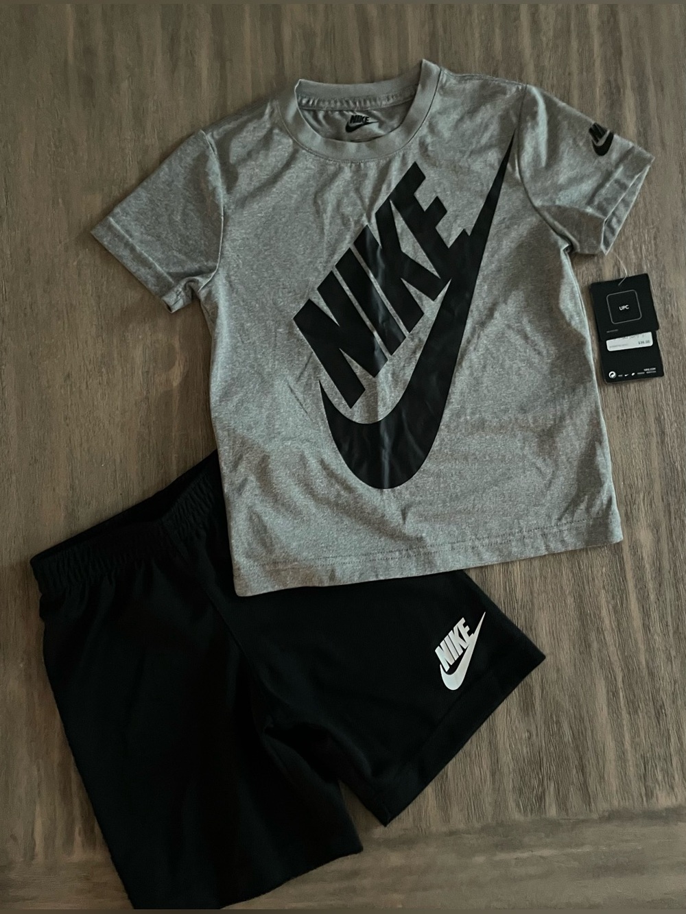 Nike Gray Tee and Black Athletic Shorts Set - Gray/Black - Picture 2 of 11